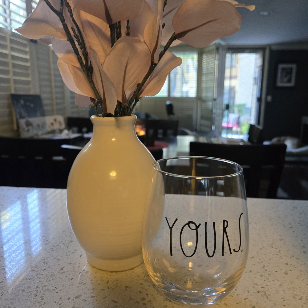 Rae Dunn Clear Glass Wine Set Tumbler - Picture 4 of 7